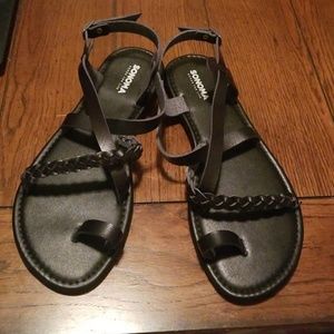 Women's strappy black sandals
